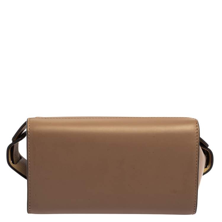 Pre Owned Givenchy Beige Leather Nano Horizon Crossbody Bag