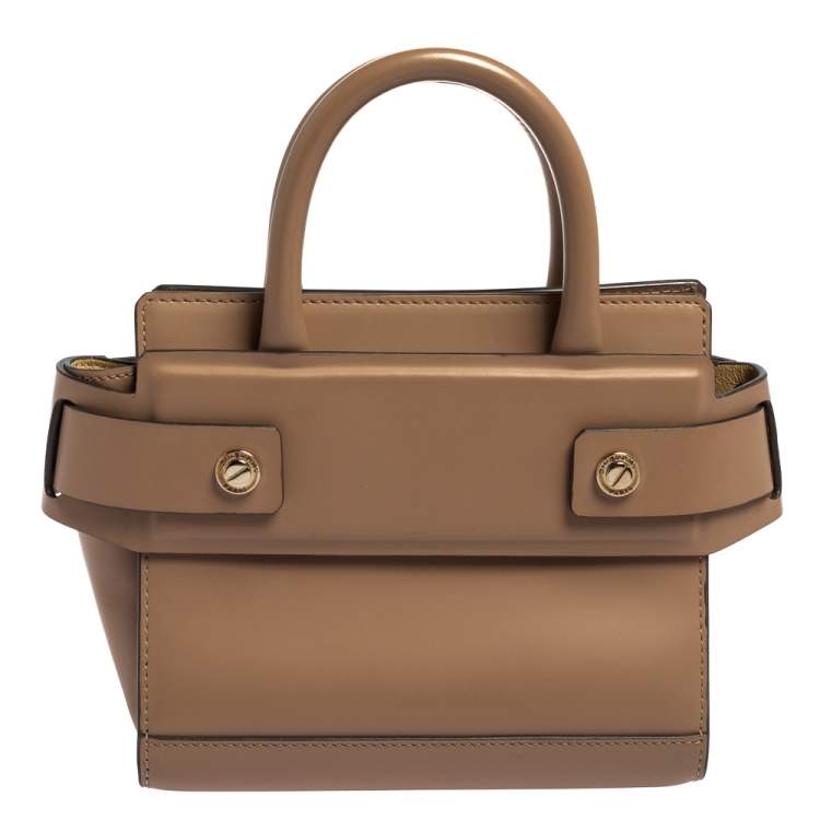 Pre Owned Givenchy Beige Leather Nano Horizon Crossbody Bag