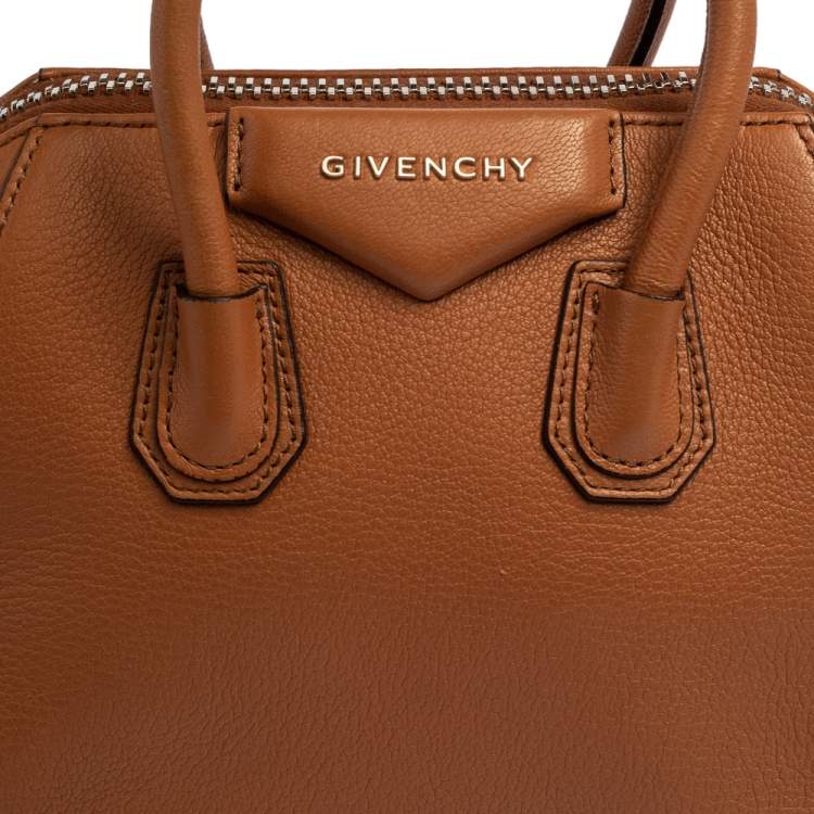 Pre Owned Givenchy Brown Leather Mini Antigona Satchel
