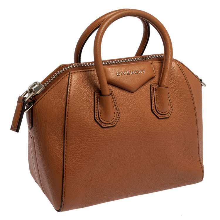 Pre Owned Givenchy Brown Leather Mini Antigona Satchel