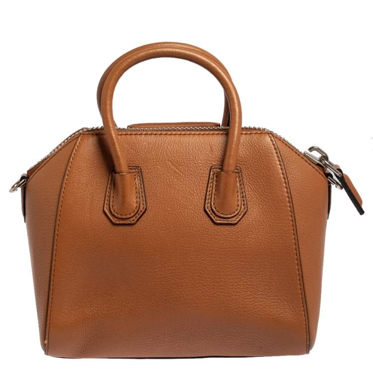 Pre Owned Givenchy Brown Leather Mini Antigona Satchel