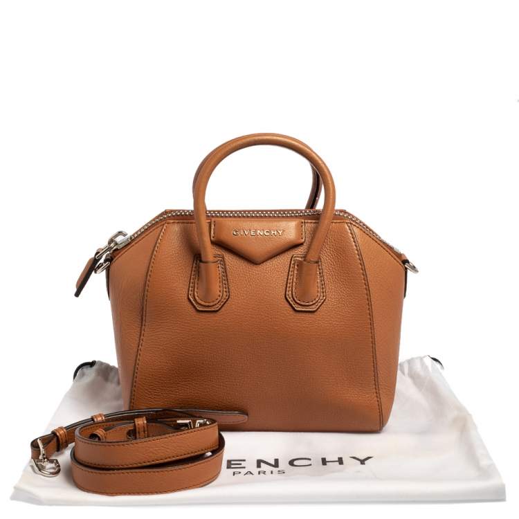 Pre Owned Givenchy Brown Leather Mini Antigona Satchel