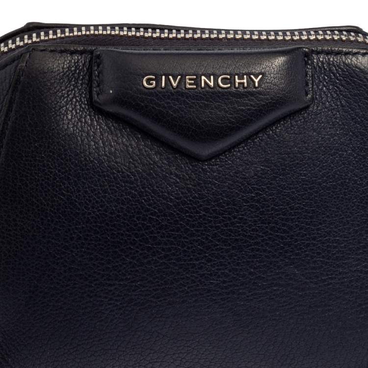 Pre Owned Givenchy Navy Blue Leather Antigona Wristlet Clutch