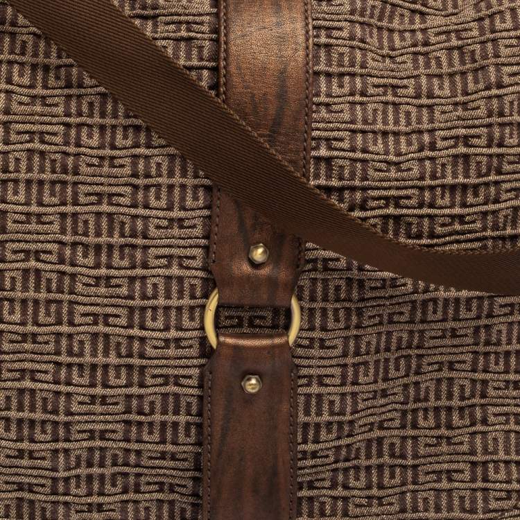 Pre Owned Givenchy Metallic Brown Monogram Fabric and Leather Messenger
