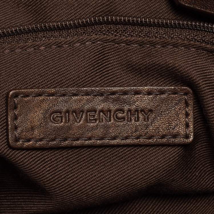 Pre Owned Givenchy Metallic Brown Monogram Fabric and Leather Messenger