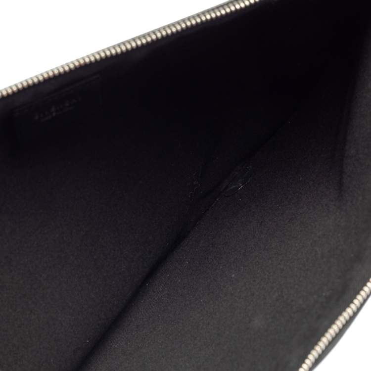 Pre Owned Givenchy Black Patent Leather Printed Clutch