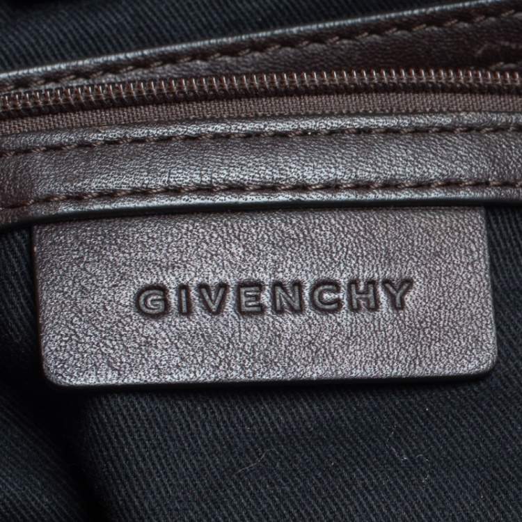 Pre Owned Givenchy Black/Brown Monogram Canvas and Leather Tote