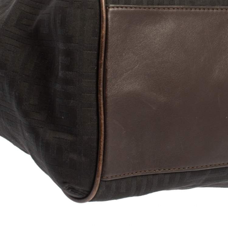 Pre Owned Givenchy Black/Brown Monogram Canvas and Leather Tote