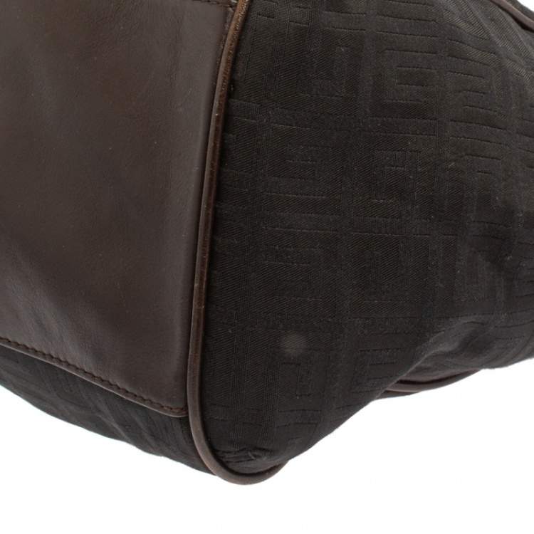 Pre Owned Givenchy Black/Brown Monogram Canvas and Leather Tote