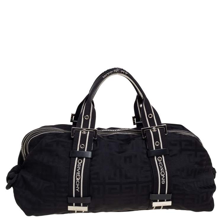 مملوكة مسبقًا Givenchy Black Monogram Nylon Buckle Handle Satchel