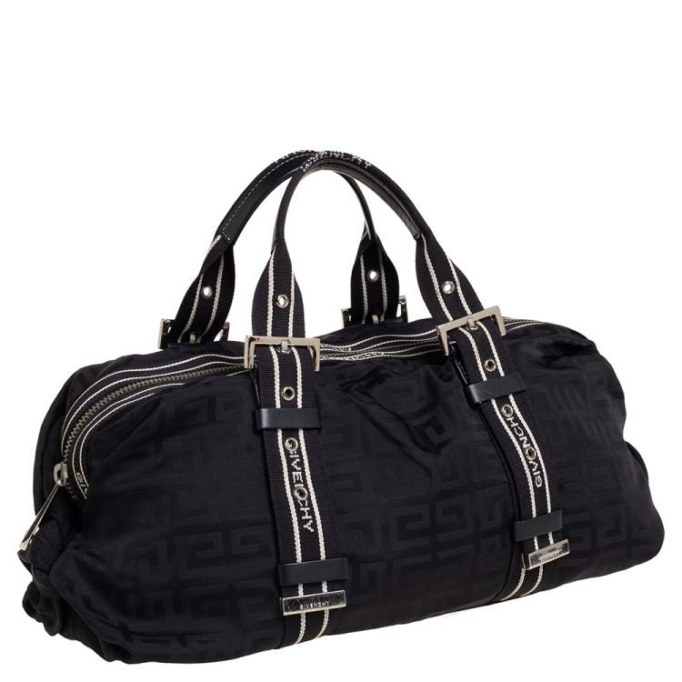 مملوكة مسبقًا Givenchy Black Monogram Nylon Buckle Handle Satchel