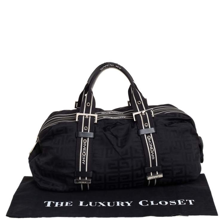 مملوكة مسبقًا Givenchy Black Monogram Nylon Buckle Handle Satchel
