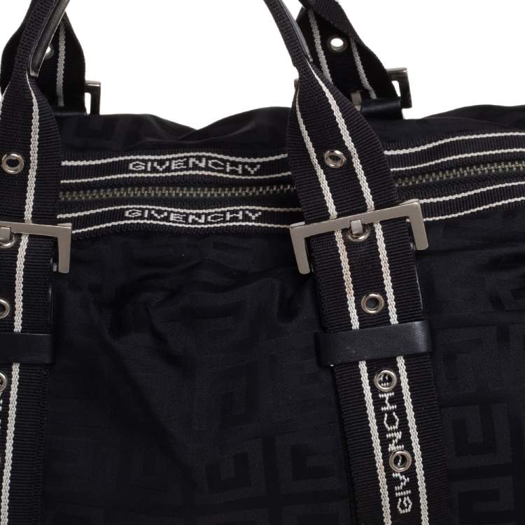 مملوكة مسبقًا Givenchy Black Monogram Nylon Buckle Handle Satchel