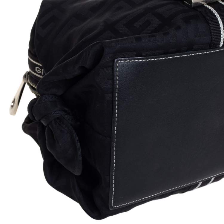 مملوكة مسبقًا Givenchy Black Monogram Nylon Buckle Handle Satchel