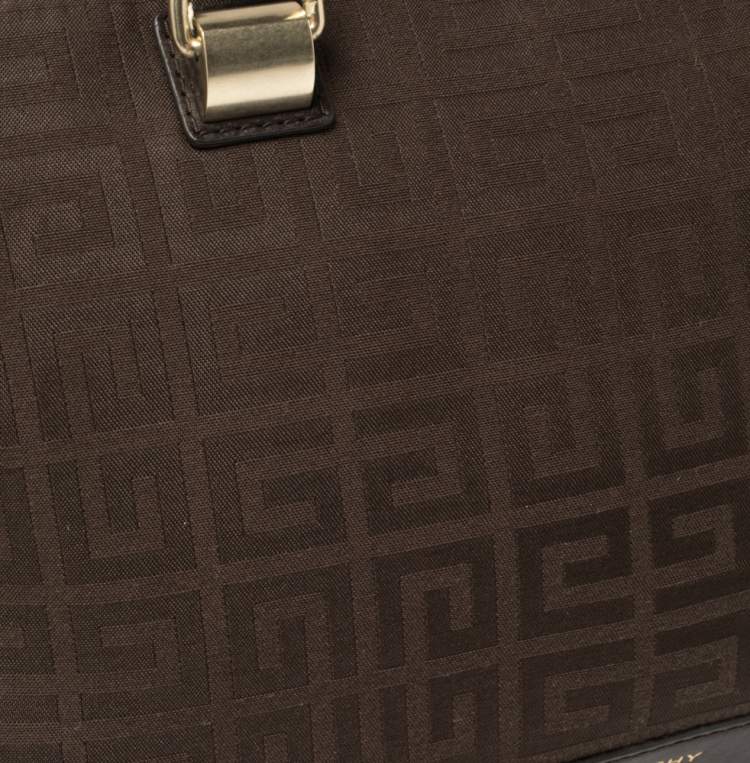 Pre Owned Givenchy Chocolate Brown Monogram Canvas and Leather Satchel