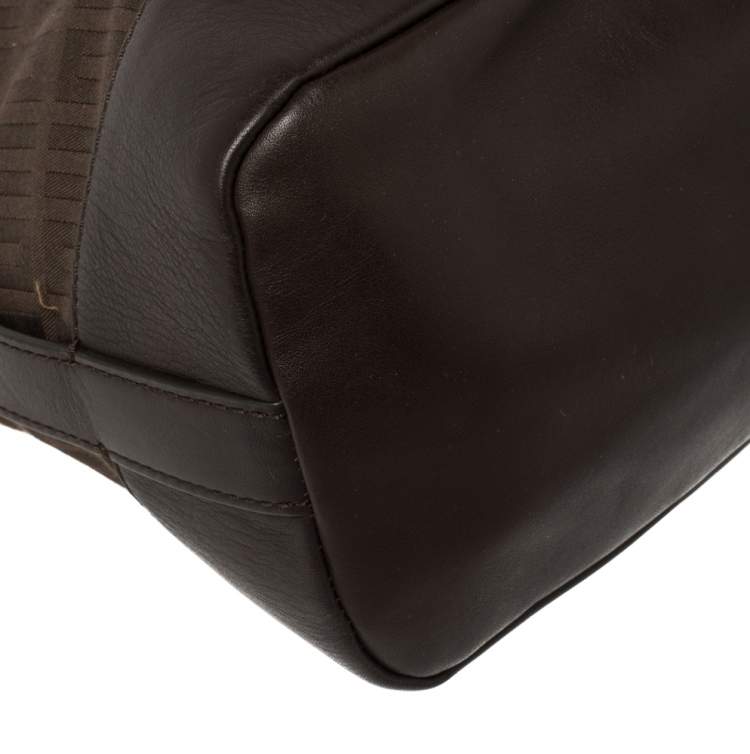 Pre Owned Givenchy Chocolate Brown Monogram Canvas and Leather Satchel