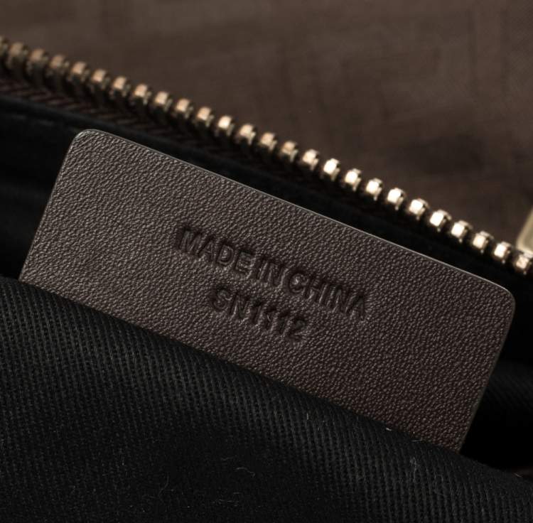 Pre Owned Givenchy Chocolate Brown Monogram Canvas and Leather Satchel