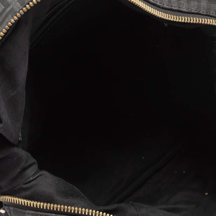 Pre Owned Givenchy Black Monogram Canvas and Leather Zip Satchel