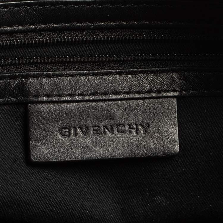 Pre Owned Givenchy Black Monogram Canvas and Leather Zip Satchel