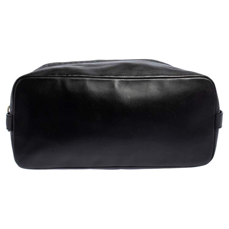 Pre Owned Givenchy Black Monogram Canvas and Leather Zip Satchel