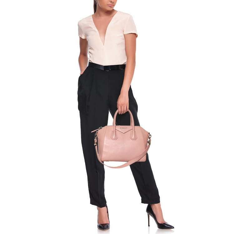 Pre Owned Givenchy Pink Leather Small Antigona Satchel