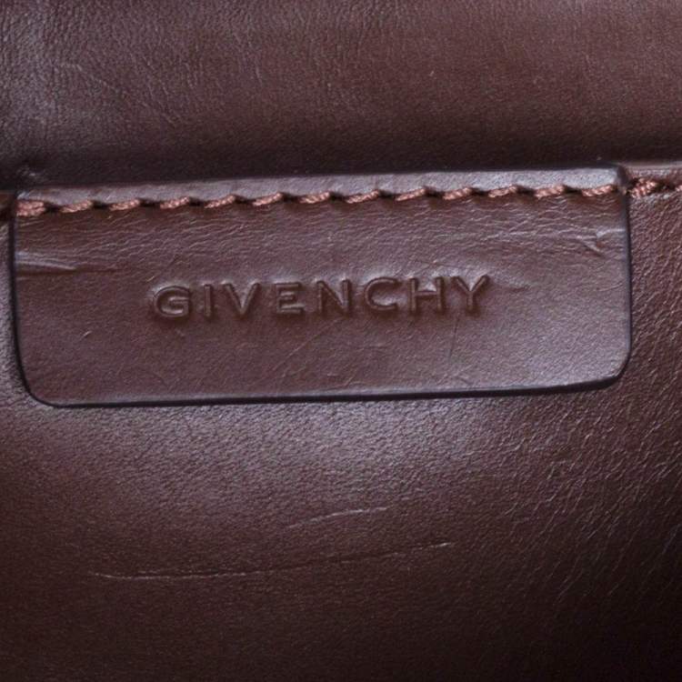 Pre Owned Givenchy Dark Grey/Brown Monogram Coated Canvas and Leather Shoulder Bag