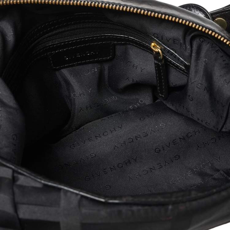 Pre Owned Givenchy Black Monogram Canvas and Leather Hobo