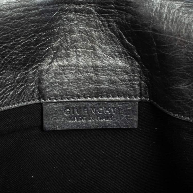 Pre Owned Givenchy Metallic Silver Leather Medium Antigona Envelope Clutch