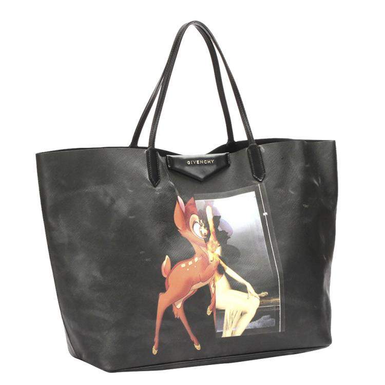 Pre Owned Givenchy Black Leather Bambi Tote Bag