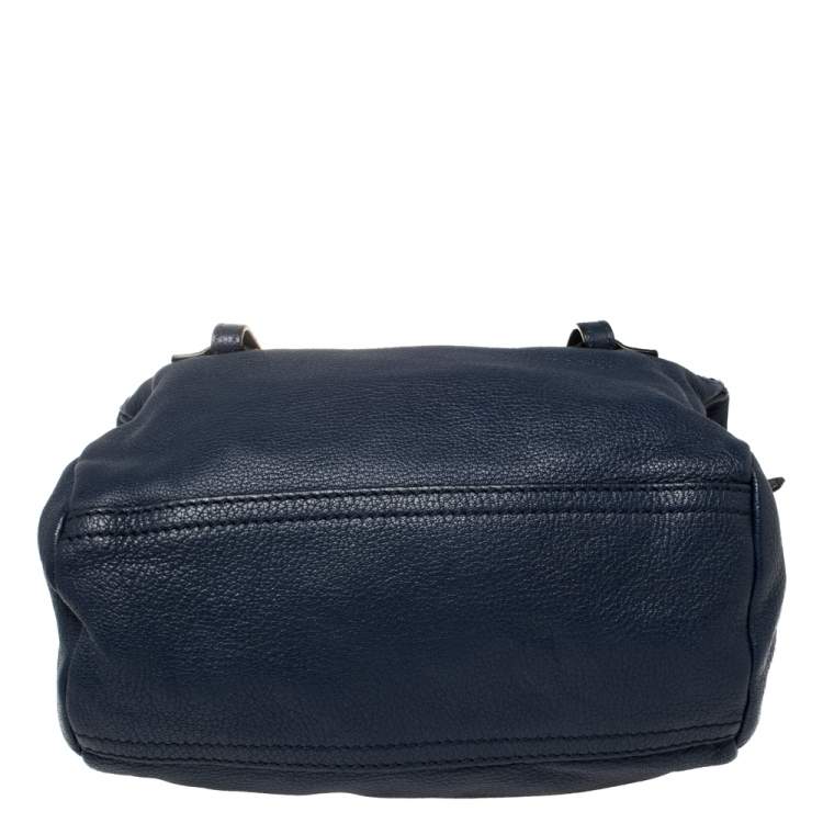 Pre Owned Givenchy Blue Leather Mini Pandora Crossbody Bag