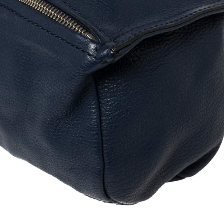 Pre Owned Givenchy Blue Leather Mini Pandora Crossbody Bag