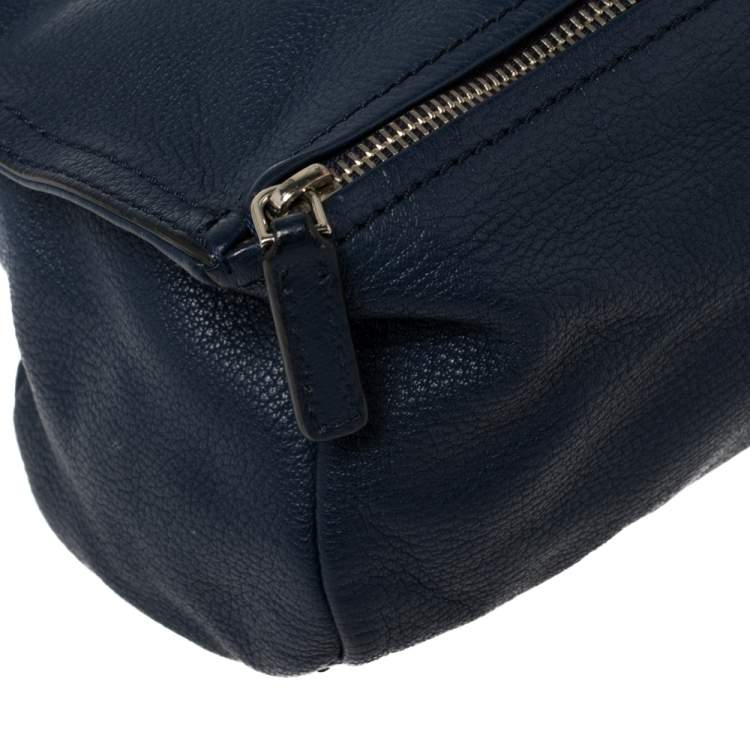 Pre Owned Givenchy Blue Leather Mini Pandora Crossbody Bag