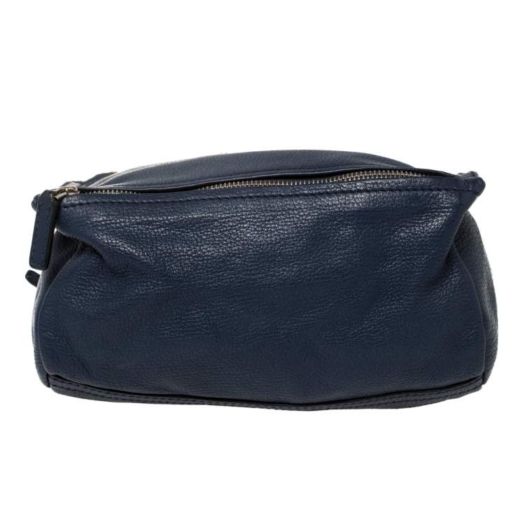 Pre Owned Givenchy Blue Leather Mini Pandora Crossbody Bag