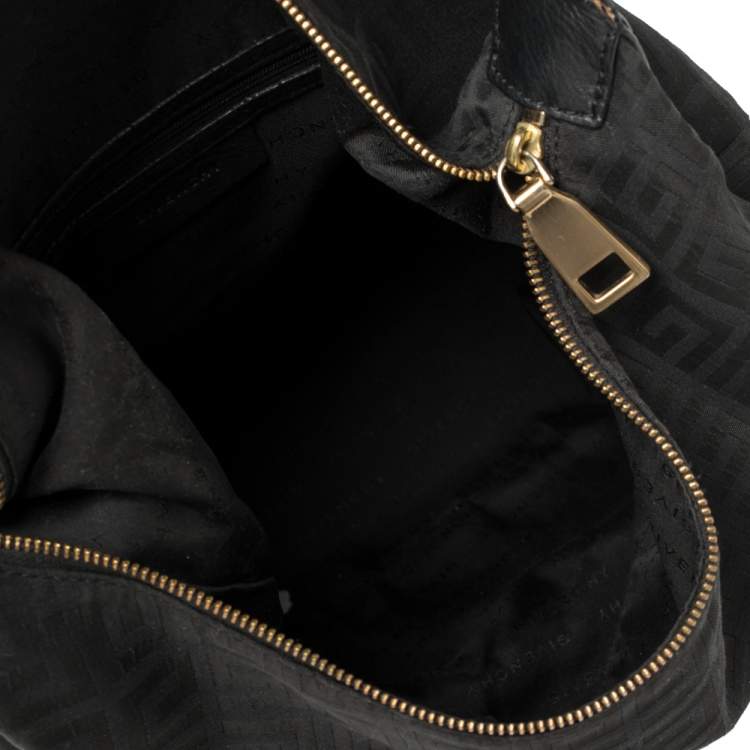 Pre Owned Givenchy Black Monogram Canvas and Leather Bucket Hobo