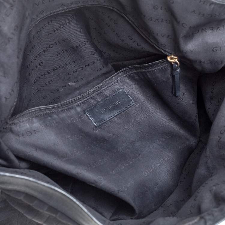 Pre Owned Givenchy Black Signature Canvas and Leather Satchel