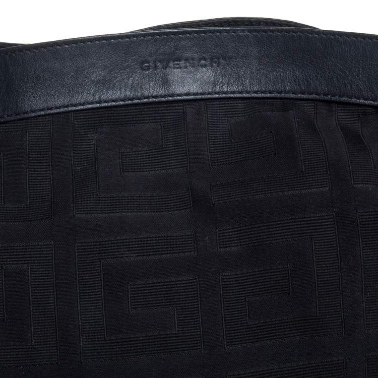 Pre Owned Givenchy Black Signature Canvas and Leather Satchel