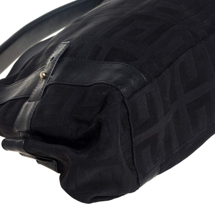 Pre Owned Givenchy Black Signature Canvas and Leather Satchel
