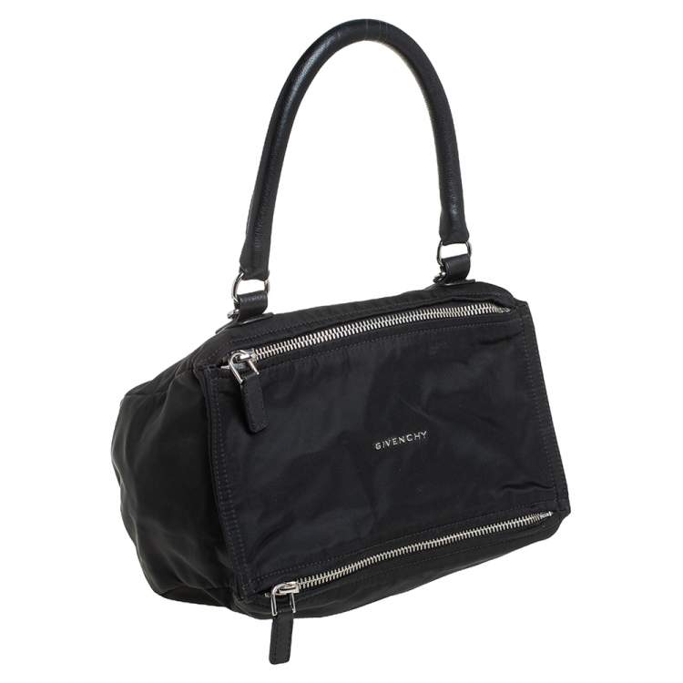 Pre Owned Givenchy Black Nylon and Leather Small Pandora Shoulder Bag