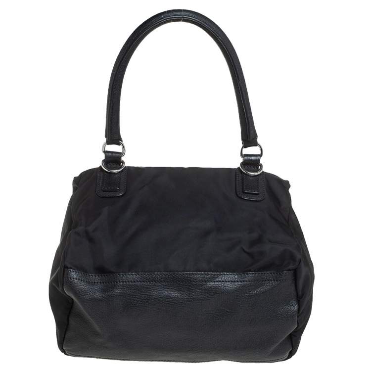 Pre Owned Givenchy Black Nylon and Leather Small Pandora Shoulder Bag
