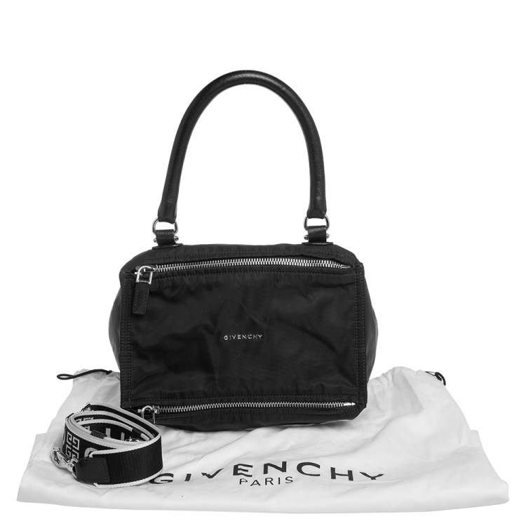 Pre Owned Givenchy Black Nylon and Leather Small Pandora Shoulder Bag