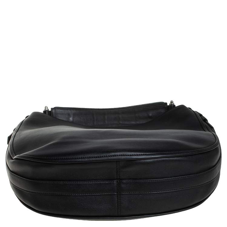 Pre Owned Givenchy Black Leather Medium Obsedia Hobo