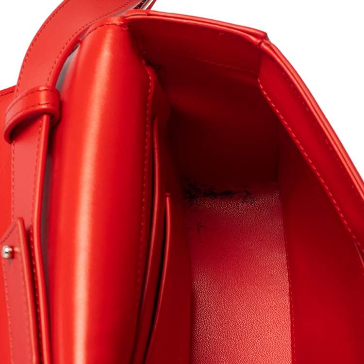 Pre Owned Givenchy Red Leather Flap Shoulder Bag