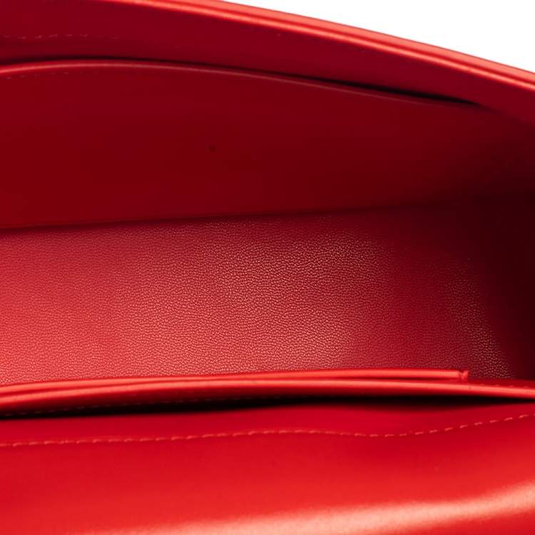 Pre Owned Givenchy Red Leather Flap Shoulder Bag