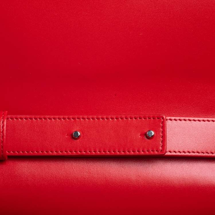 Pre Owned Givenchy Red Leather Flap Shoulder Bag