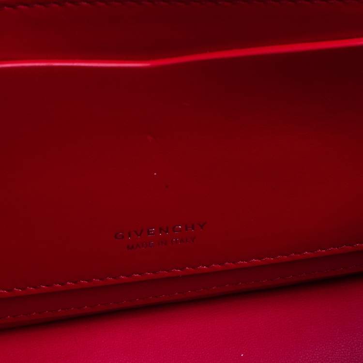 Pre Owned Givenchy Red Leather Flap Shoulder Bag