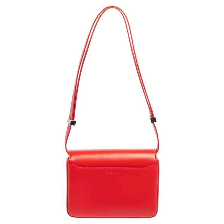 Pre Owned Givenchy Red Leather Flap Shoulder Bag