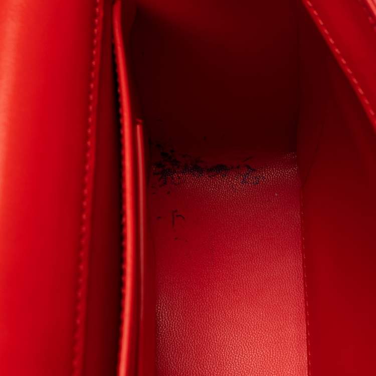 Pre Owned Givenchy Red Leather Flap Shoulder Bag