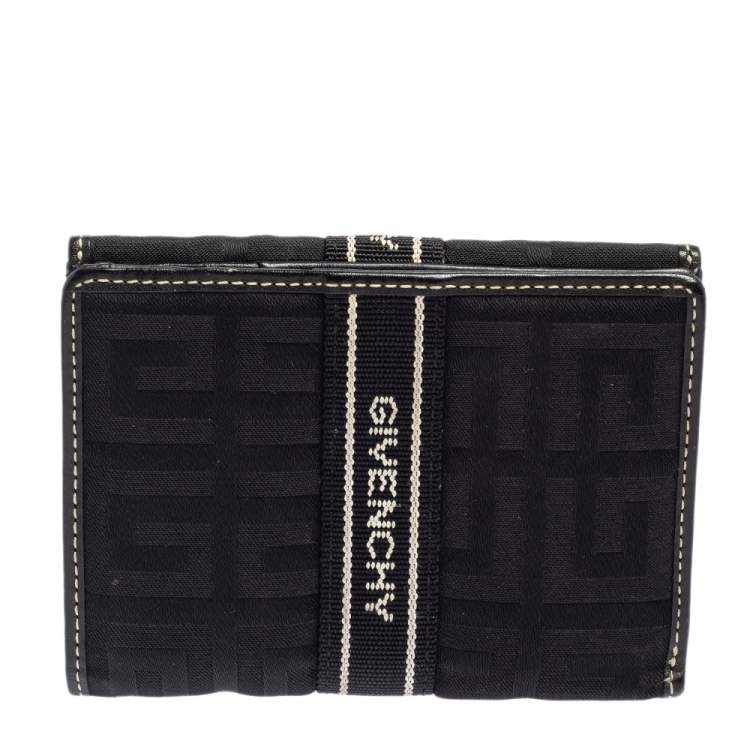 Pre Owned Givenchy Black Monogram Fabric and Leather French Wallet