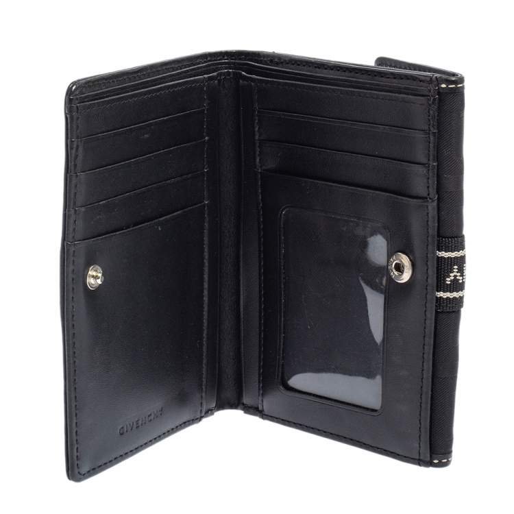 Pre Owned Givenchy Black Monogram Fabric and Leather French Wallet
