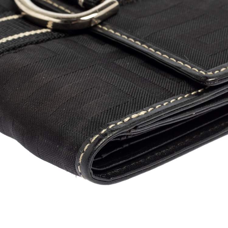 Pre Owned Givenchy Black Monogram Fabric and Leather French Wallet
